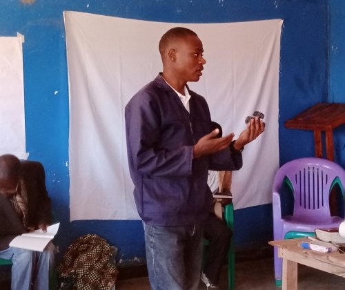 Training farmers in Malawi